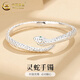 中國黃金（CHINA GOLD）靈蛇足銀手鐲女款本命年生肖蛇形手鐲子情人節(jié)生日禮物送女友愛人 蛇形手鐲 20±1g