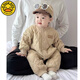 G.DUCKKIDS嬰兒衣服冬裝保暖寶寶夾加棉連體衣秋冬季嬰幼兒滿(mǎn)月外出棉服 咖灰色 80cm 80