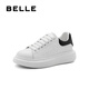 【8成新】百麗厚底小白鞋女學(xué)生商場(chǎng)同款撞色板鞋Z2U1DCM5 黑尾翼 37  