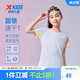 特步（XTEP）兒童童裝女童高彈吸濕速干漸變印花短袖針織衫 少女粉 160