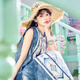 十三余小豆蔻兒[壁上花]夏日國風(fēng)日常出街長(cháng)比甲通勤牛仔國風(fēng)套裝 下裙 現貨 S