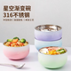 鴻宇316L不銹鋼碗 湯碗雙層隔熱 兒童飯碗不銹鋼餐具面碗吃飯碗 316不銹鋼【漸變籃】
