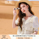 香影（xiangying）波西米亞民族風(fēng)上衣女夏季2025新款鉤花鏤空v領(lǐng)薄款短袖開衫 米色 S