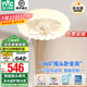 雷士（NVC）全光譜風(fēng)扇燈吊扇燈 護(hù)眼級(jí) 兒童房LED智能調(diào)光臥室餐廳搖頭吹風(fēng) 【全光譜】花云42W丨智控?fù)u頭