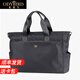 歐迪鳥（ODYBIRD）品牌帆布手提包男商務公文包防水牛津布包輕便休閑電腦包男士背包 黑色-15.6寸 大包 40*13*30cm 15.6英寸
