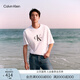 Calvin KleinJeans25春夏男女情侶休閑ck字母純棉落肩袖寬松短袖T恤4RAB823