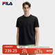 FILA 斐護(hù)科技|斐樂官方男子針織短袖2025春新款時尚簡約休閑圓領(lǐng)T恤 正黑色-BK XL 180/100A/XL