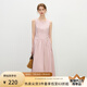 范思藍(lán)恩【徐若晗同款】腰精裙設(shè)計(jì)感無袖連衣裙女夏綁帶A字長(zhǎng)裙 白桃粉 S