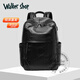 Walker Shop雙肩包【生日禮物】新款頭層牛皮商務(wù)休閑背包旅行雙肩包 黑色 （高40*寬27*厚16）CM