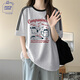 JEANSWEST CLUB真維斯美式高街兩條杠短袖t恤女2025爆款夏季純棉寬松半袖上衣