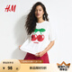 H&M【Charli XCX查莉】女裝T恤2025夏新款圓領(lǐng)寬松印花短袖1257580 白色/Pacha015 S 160/88