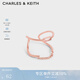 CHARLES&KEITH棱鏡不規(guī)則時(shí)尚個(gè)性戒指CK5-32120324 Rose Gold玫瑰金色 S