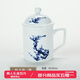 景德鎮(zhèn)陶瓷茶杯辦公杯家用帶蓋水杯梅蘭竹菊青花瓷喝茶杯子會(huì)議杯 梅