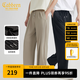 卡賓（CABBEEN）【親膚超柔】輕薄透氣休閑褲男2025夏季多褶設(shè)計寬松直筒長褲 煤黑色01 L /175/50