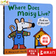 99元4件 進(jìn)口英文 小鼠波波住哪里？ Where Does Maisy Live? 紙板翻翻書(shū)