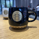 星巴克杯子店內專(zhuān)用經(jīng)典浮雕陶瓷杯耐熱馬克杯咖啡杯喝水杯禮物 黑色魚(yú)鱗杯414ml