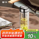 萬象（WANXIANG）雙層玻璃杯V48RL商務(wù)禮盒裝茶杯鈦黑亮帶濾網(wǎng)水杯車載便攜辦公杯