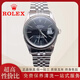 勞力士（ROLEX）【二手99新】勞力士（ROLEX）日志型16014自動(dòng)機械表男表日期顯示外圈后鑲鉆男士二手奢侈品腕表 36MM表徑黑盤(pán)條釘