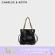 CHARLES&KEITH25秋新品柔軟抽繩簡約鏈條福袋包七夕禮物CK2-80151536