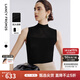 朗姿半高領(lǐng)無袖針織背心雙色2025年夏季新款氣質(zhì)高級感百搭上衣 夜幕黑色 XL