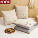 雅鹿100%純棉抱枕被子二合一辦公室汽車(chē)載靠墊腰枕機洗午睡被家用蓋毯 郁金香-卡其色【100%純棉 親膚】 43*43cm-展開(kāi)被子115*150cm