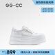 GG-CC【云朵蘇打】夏季新款潮流厚底網(wǎng)面小白鞋女miu系板鞋G25S8001 白色 35