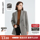 朗姿羊毛法式復(fù)古墊肩時(shí)尚通勤職業(yè)西服外套女冬季新款西裝 淺灰色 M