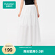 全棉時代【趙麗穎直播活動同款】25夏新品女士紗布半裙輕柔優(yōu)雅 白色 M (160)