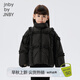 jnby by JNBY江南布衣童裝冬短款荷葉邊拼接羽絨服休閑寬松女童兒童1NAC13381 001本黑 140 cm