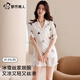 都市麗人熊貓睡衣女夏可外穿冰絲短袖短褲2025新款仿真絲綢薄款家居服女士