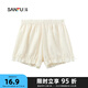 三福 女中腰不夾臀內(nèi)褲 防走光荷葉邊安全褲透氣平角褲497845 杏色 1條 均碼