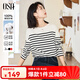 歐莎（OSA）知性通勤條紋長袖T恤女2025秋新款法式寬松顯瘦內(nèi)搭打底衫上衣 黑白條 M