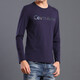 Calvin Klein Jeans秋季新款男士CK長(cháng)袖T恤韓版修身圓領(lǐng)萊卡棉潮流男裝上衣打底衫 寶藍色 151 S