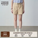 Teenie Weenie【贈(zèng)送腰帶】小熊短褲女夏季簡(jiǎn)約風(fēng)高腰休閑短褲時(shí)尚女 卡其色 S (160)