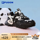 FILA FUSION 斐樂(lè)女鞋新款硬糖厚底休閑老爹鞋貓爪掛件運(yùn)動(dòng)鞋女 黑/奶白-BG 37.5