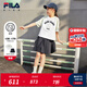 FILA KIDSx原田治聯(lián)名系列斐樂兒童套裝2025夏新款短袖短裙兩件套 標(biāo)準(zhǔn)白-WT 165