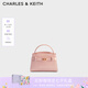 CHARLES&KEITH鱷魚紋凱莉包手提斜挎婚包包女包生日禮物七夕禮物CK2-50270880-1 Light Pink淺粉色（新色） S