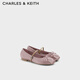 CHARLES&KEITH蝴蝶結(jié)平底瑪麗珍鞋單鞋女七夕禮物CK1-71720057 粉紅色Pink 37