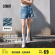 森馬（Semir）森柔牛仔|牛仔褲女不對(duì)稱裙褲小眾夏季個(gè)性寬松短褲103324122001