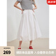 ELLE法式白色優(yōu)雅半身裙女2025夏季新款設(shè)計(jì)感高腰簡約顯瘦花苞裙 白色 L