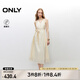 ONLY2025夏季新款優(yōu)雅浪漫掛脖V領(lǐng)收腰A字長裙連衣裙女|125207016 A01香草奶油白 S