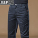 JEEP SPIRIT吉普高端黑色褲子男士休閑褲純棉夏季薄款男褲直筒修身西褲長褲子 黑色138 夏季薄款 32 腰圍2尺5