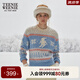 Teenie Weenie小熊毛衣冬季簡(jiǎn)約休閑費(fèi)爾島提花時(shí)髦復(fù)古針織衫女裝