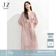 玖姿·安娜蔻優(yōu)雅氣質(zhì)極簡風(fēng)100%桑蠶絲收腰連衣裙女2025夏季新款 粉紅 M