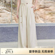愛(ài)居兔含麻系帶休閑褲25女夏新白色優(yōu)雅品質(zhì)女性時(shí)尚闊腿褲EKKTJ2Q015A 米白16 M