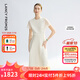 朗姿【蘭亭敘】真絲提花長(zhǎng)裙氣質(zhì)設(shè)計(jì)2025年夏季新款高級(jí)感連衣裙 米白色 M