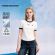 美特斯邦威短袖T恤女2025夏季新款潮流彈力撞色正肩圓領(lǐng)短袖舒適體恤