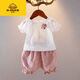 G.DUCKKIDS女寶寶夏裝套裝2025年新款1一3歲洋氣女童夏季衣服嬰兒童夏天童裝 粉色 100 建議身高90-100cm年齡3-4歲