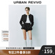 UR2025春季新款女裝法式復(fù)古娃娃領(lǐng)短款寬松外套UYU150011 黑色 (偏短) S