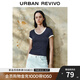 UR2025夏季新款女裝休閑簡(jiǎn)約百搭撞色邊短袖T恤UWB450046 墨藍(lán) M